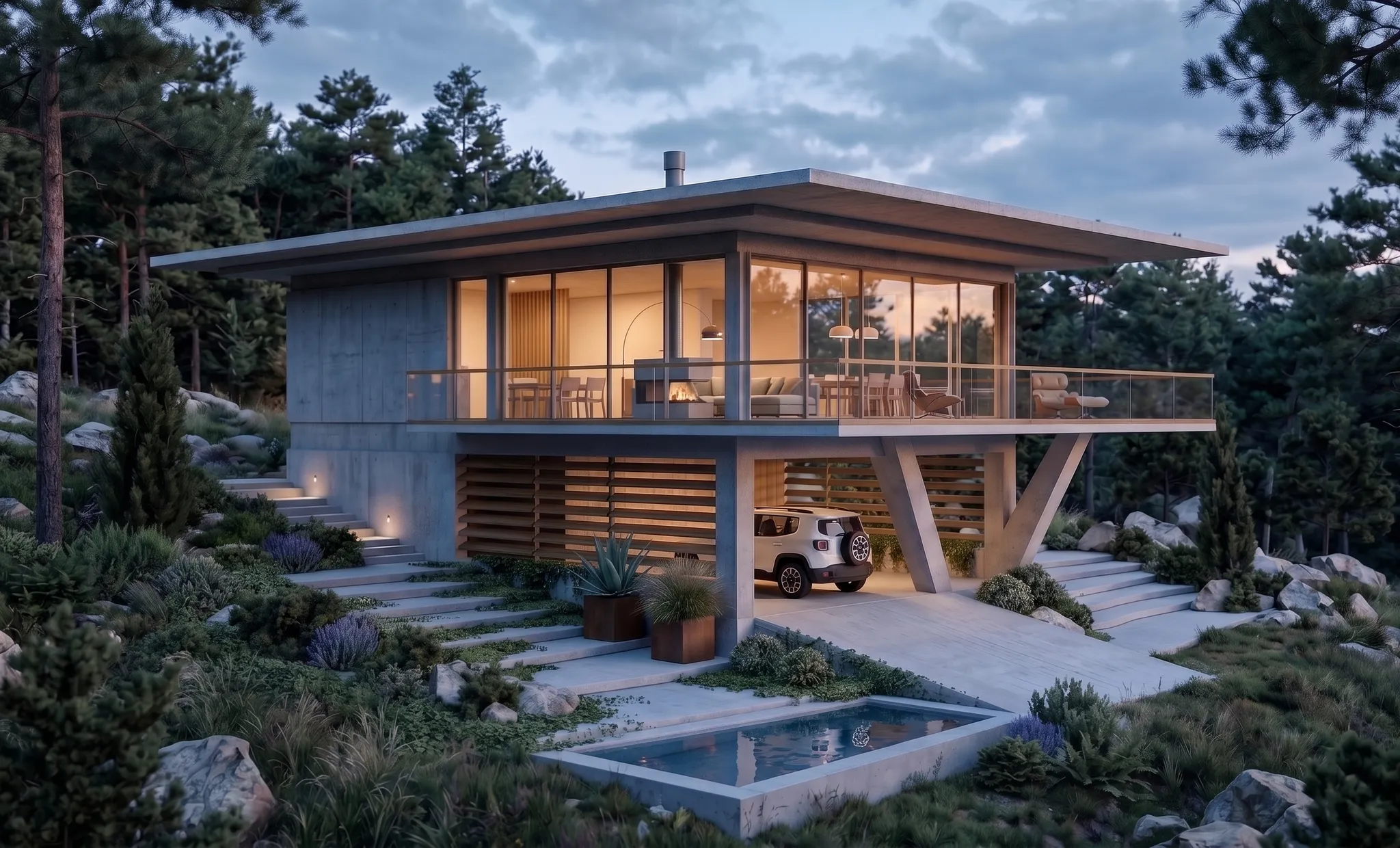 Casa Los Pinos — detalle constructivo